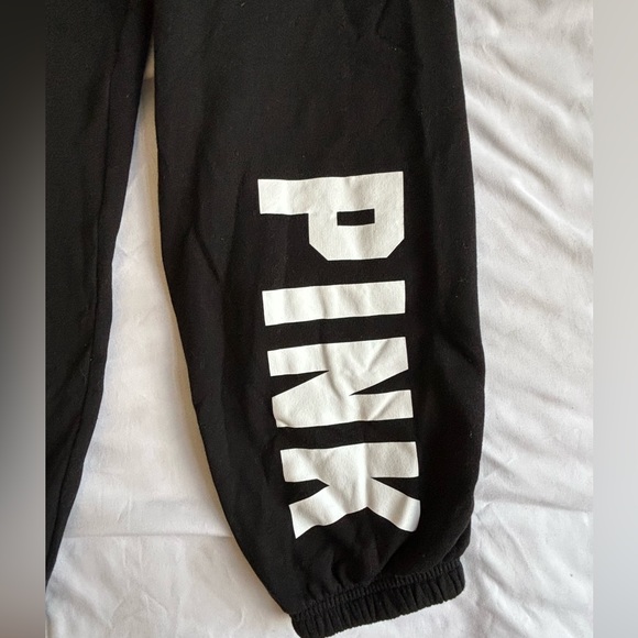 PINK. Black sweatpants. Size S. - Picture 2 of 5